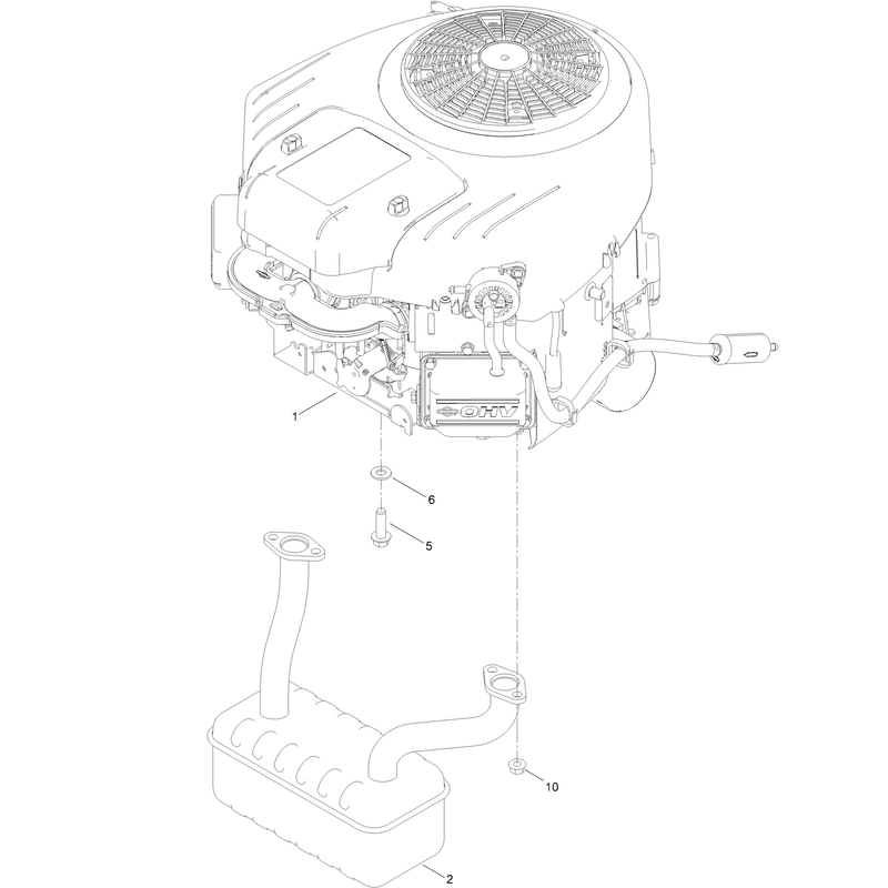 Engine and Muffler Assembly