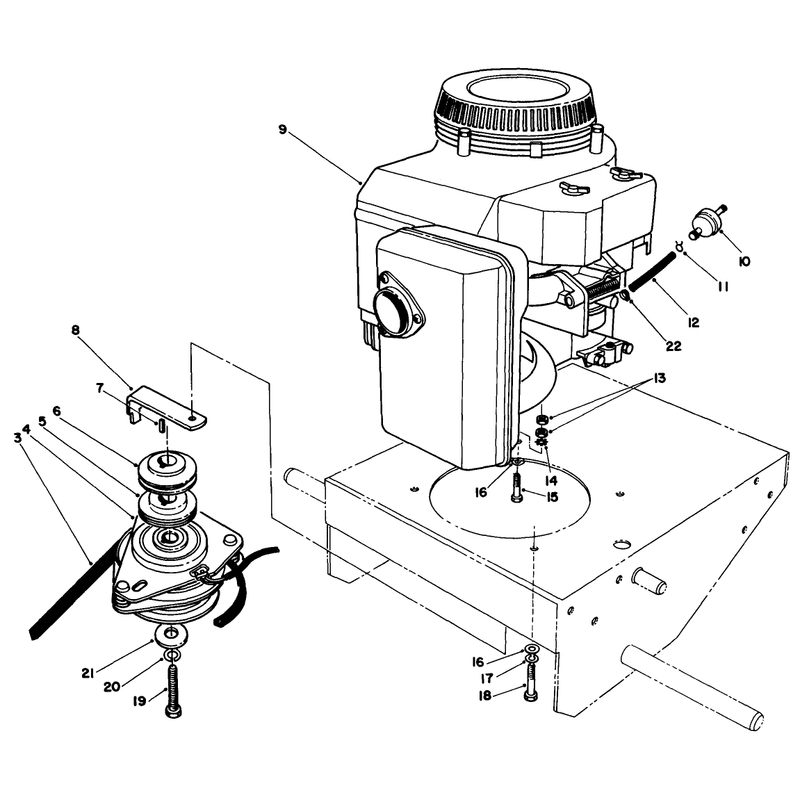 Engine and Clutch Assembly