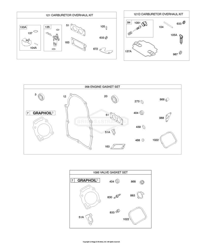 Carburetor Overhaul Kit, Engine/Valve Gasket Sets