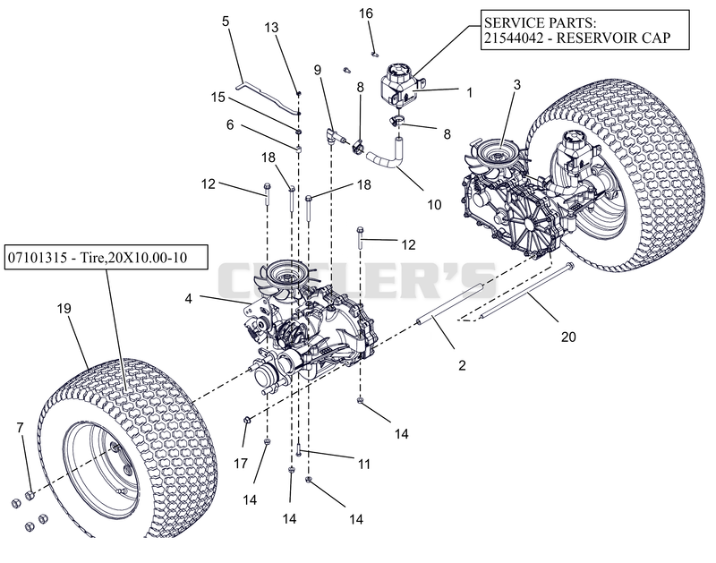 Rear Tires And Transaxles - 52"