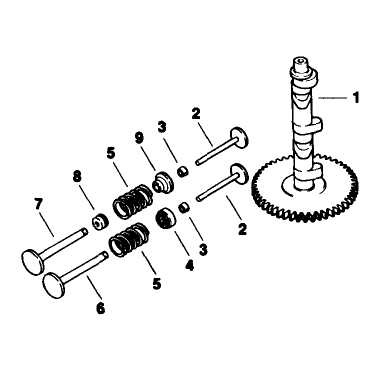 Camshaft and Valves Engine Kohler Model No Mv16s Type 56511