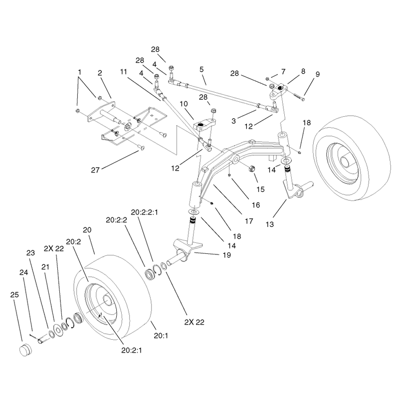 Tie Rods Spindle and Front Axle Assembly
