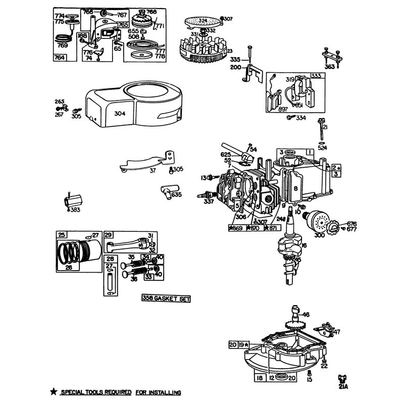Engine Briggs and Stratton Model 92908-5205-01 Continued