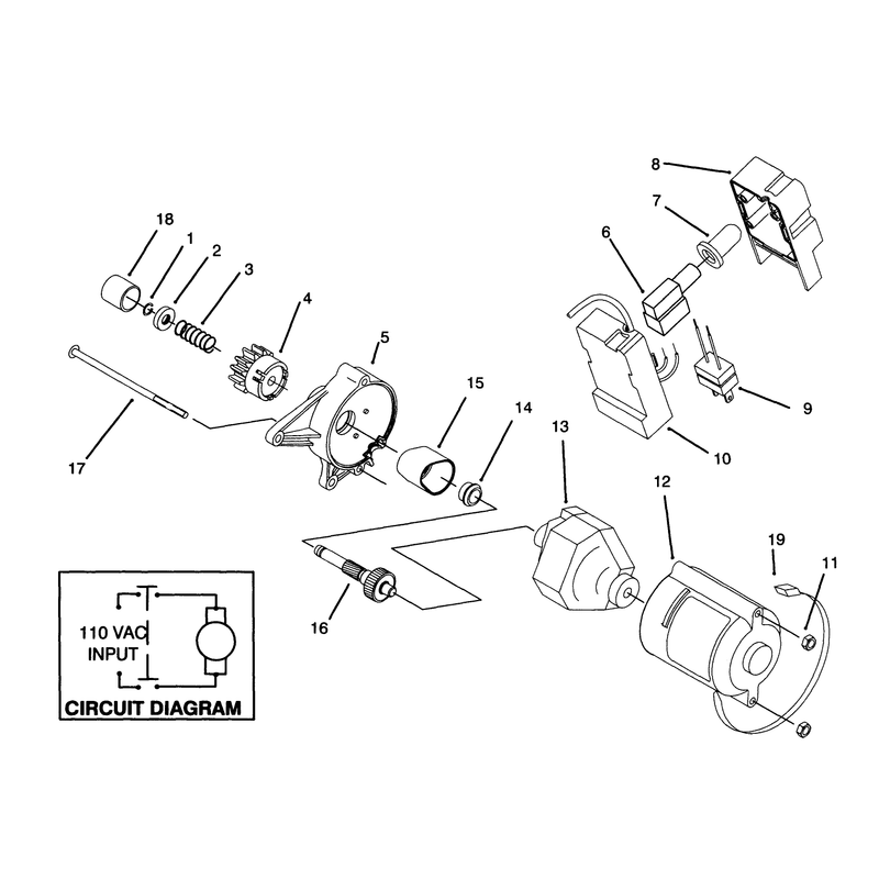 Starter Motor Assembly & Switch Housing