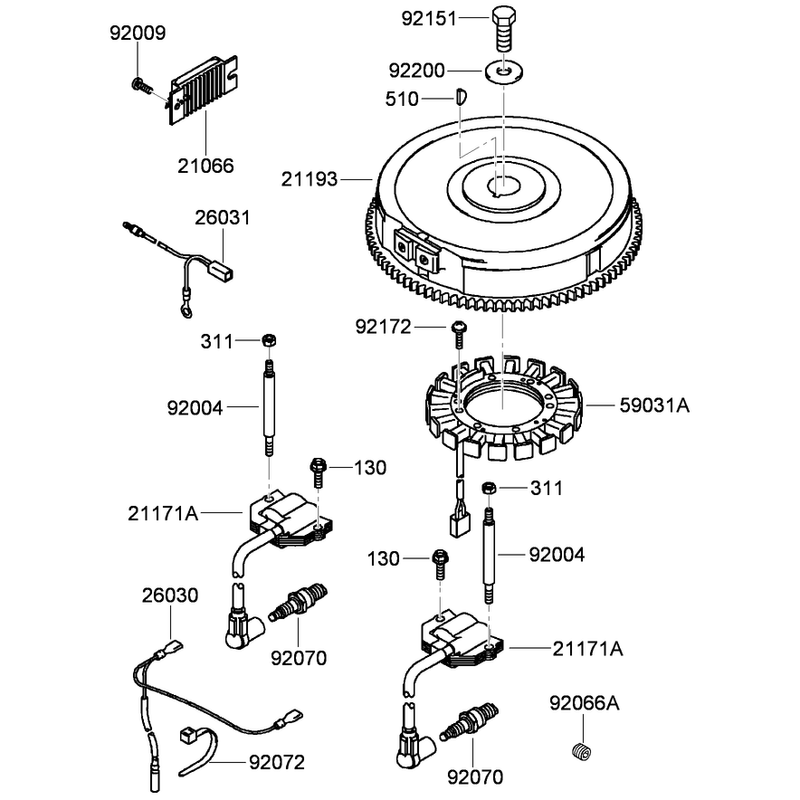 Electric Equipment Assembly Kawasaki FH680V-GS13