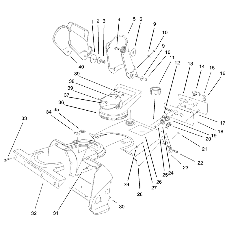 Housing, Upper Shroud, & Chute Assembly