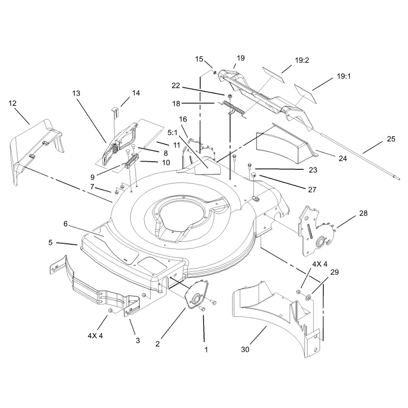 Deck Side Chute and Rear Door Assembly