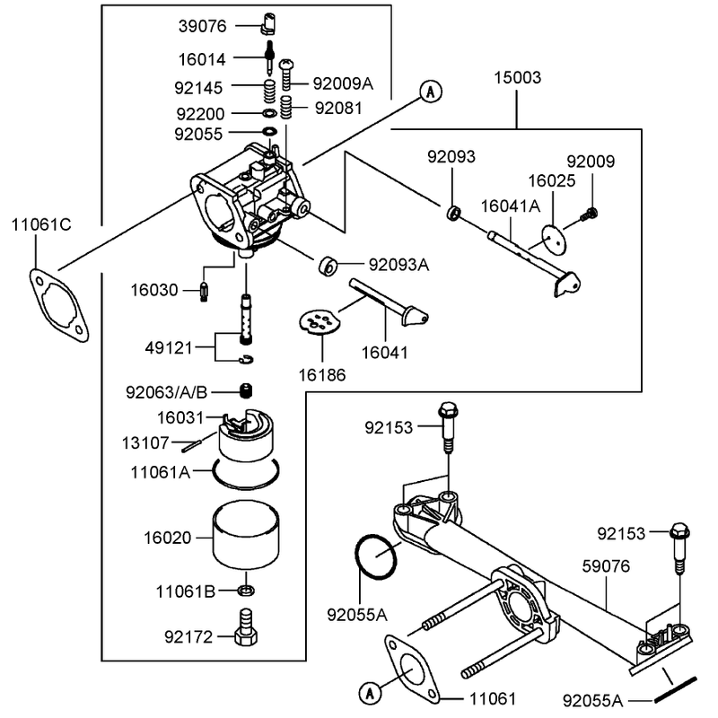 Carburetor Assembly Kawasaki FH430V-AS25