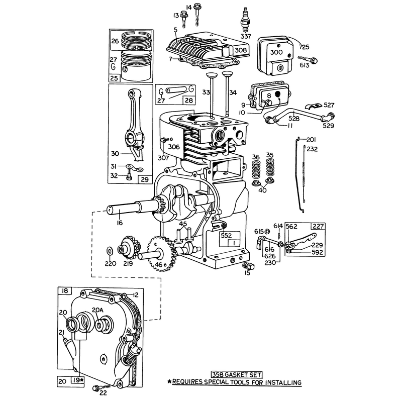 Engine Briggs & Stratton Model No. 130292 Type 0646-01