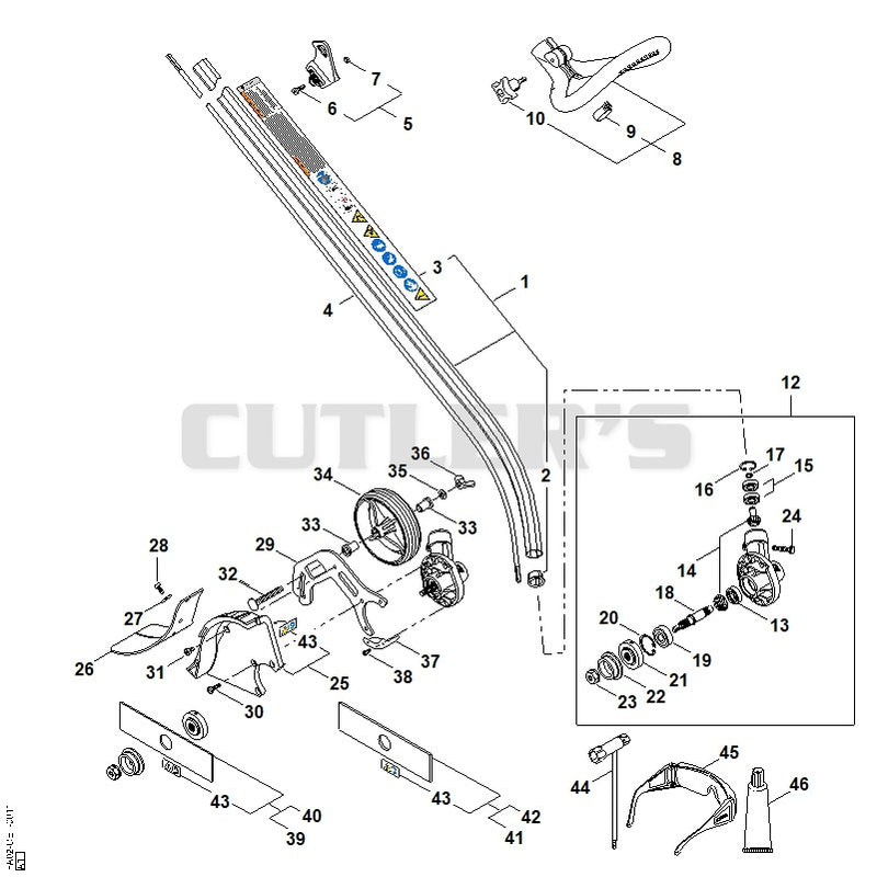 Drive tube assembly, Gear head, Deflector