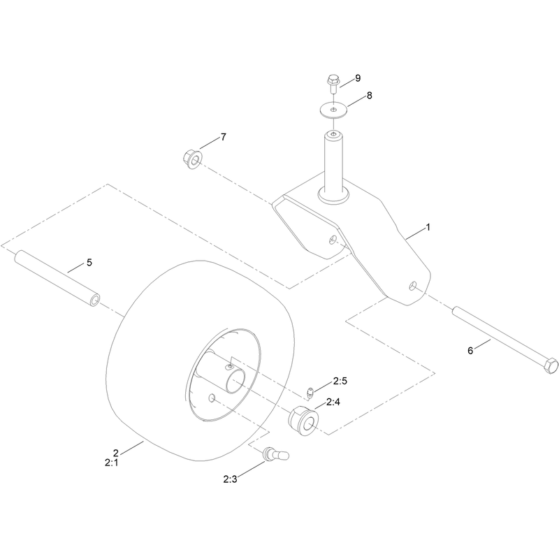Caster, Wheel and Tire Assembly