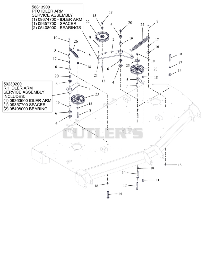 Deck Drive Idlers - 72"
