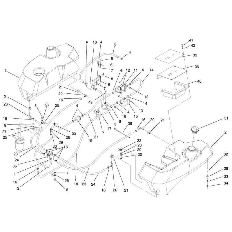 Tank and Fuel Lines Assembly