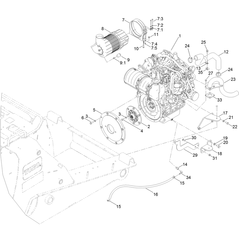Engine and Air Cleaner Assembly