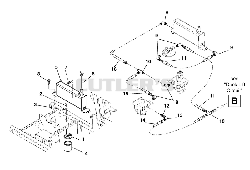 Hydraulic Tank, Filter And Pump To Tank Circuit