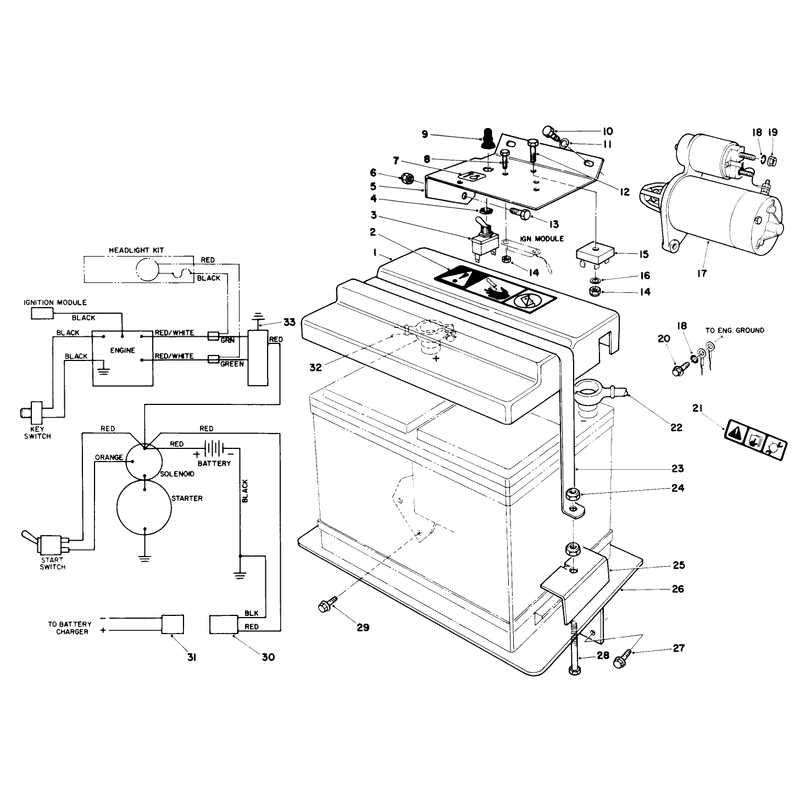 12 Volt Starter Motor Kit No. 68-7250 (optional)