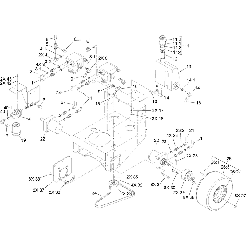Hydraulic and Drive System Assembly