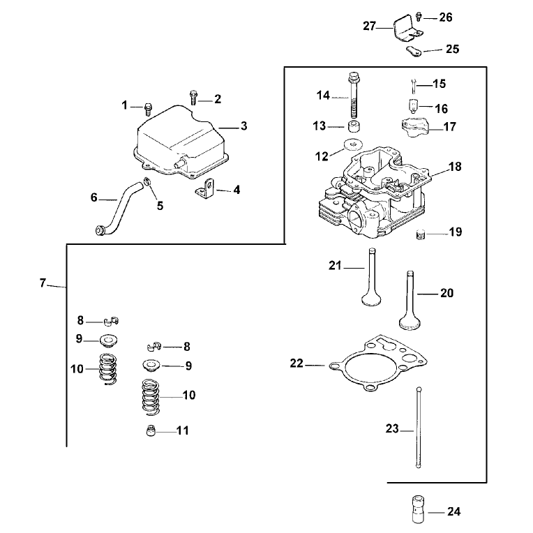 Cylinder Headvalve and Breather Model 73449 Only