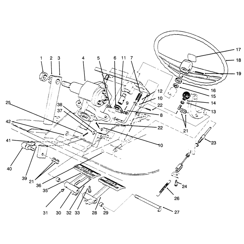 Pedals and Steering Wheel Assembly
