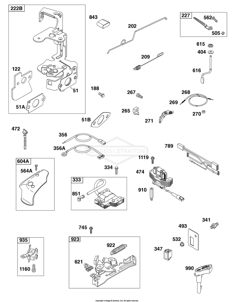 Controls, Flywheel Brake, Governor Spring, Ignition