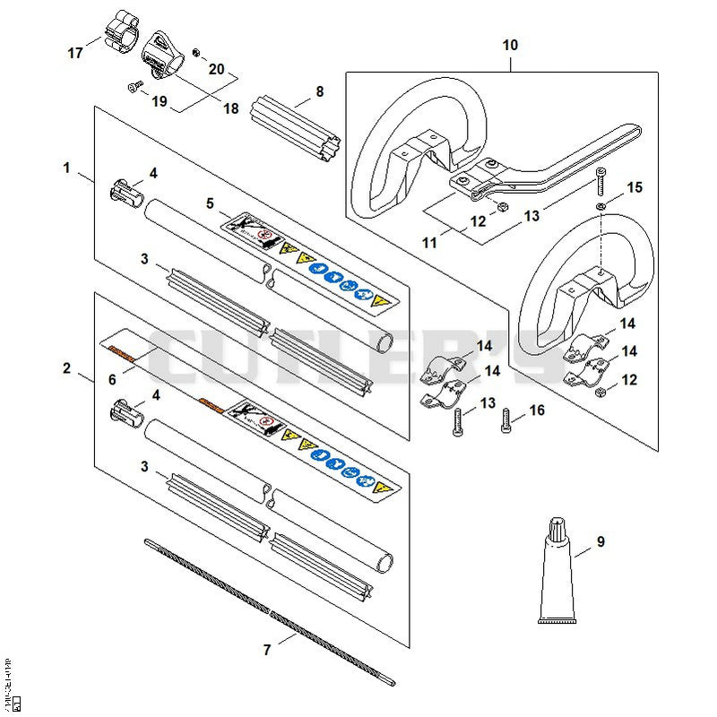 AH - Drive tube assembly FS 55, Loop handle