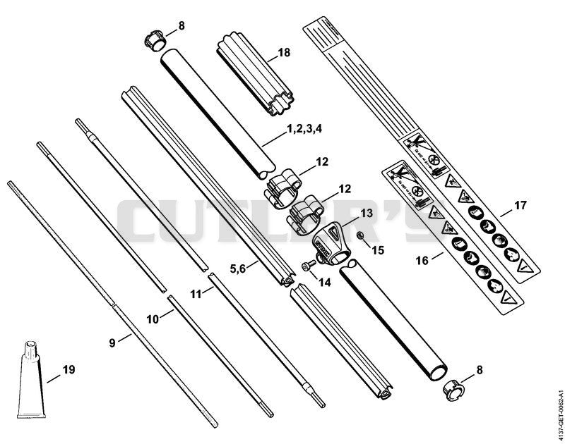 AE - Drive tube assembly FS 80, 80 R, 85, 85 R, 85 RX
