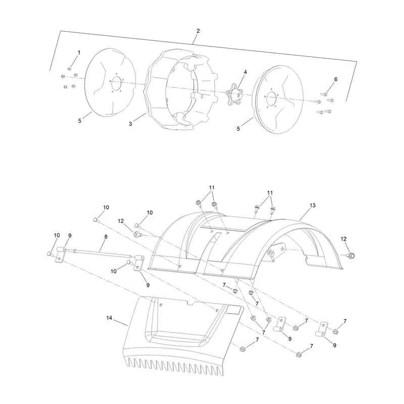 Wheels and Shield Assembly