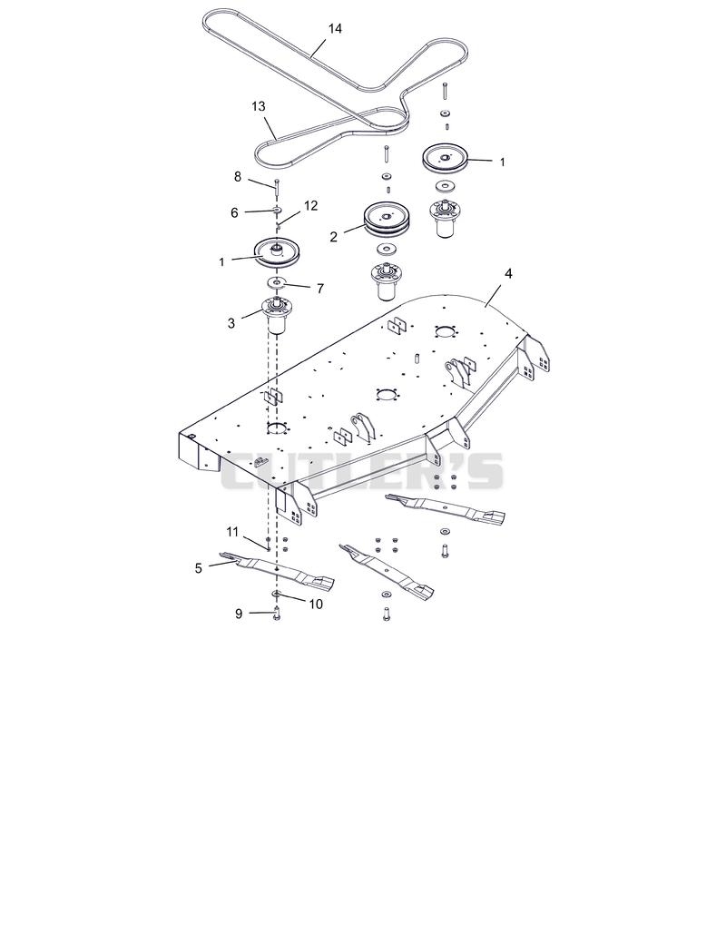Deck, Belts, Blades and Spindles - 60"