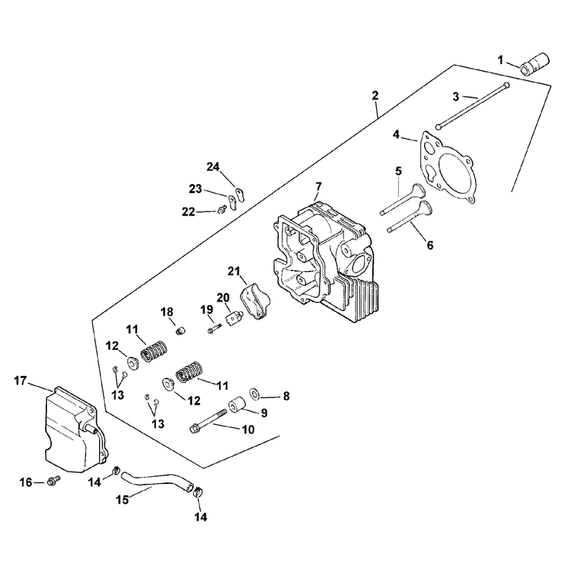 Cylinder Head Valves and Breather Kohler CV13T PS 21524