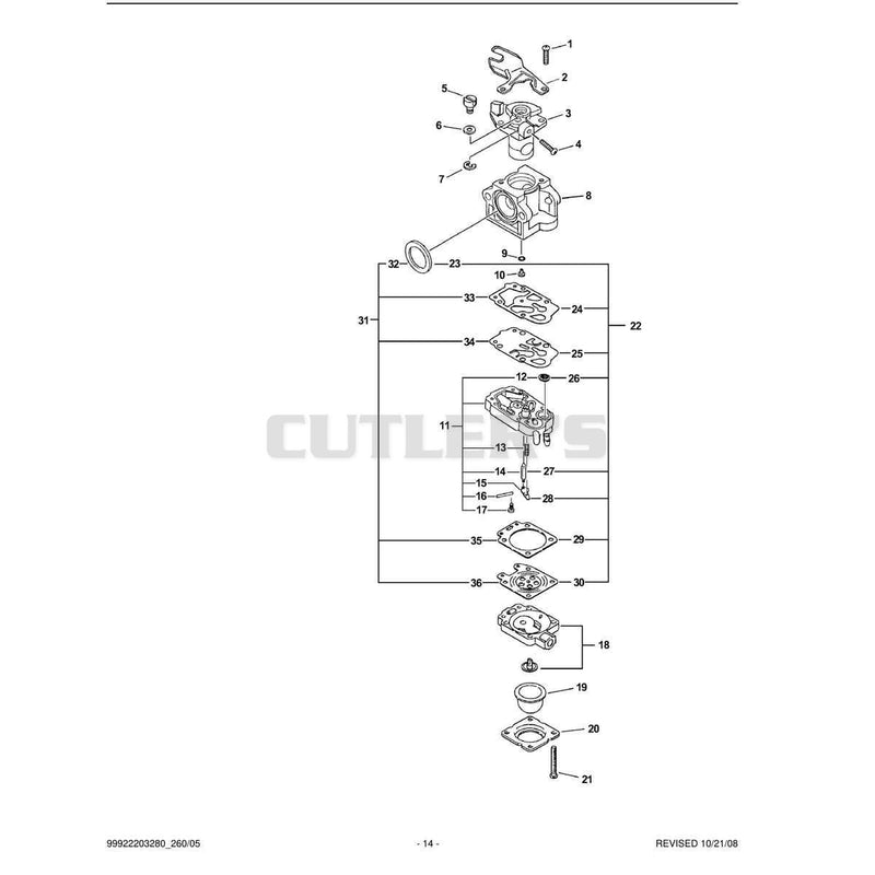 Carburetor -- WYJ-315 S/N: 05001001 - 05010380