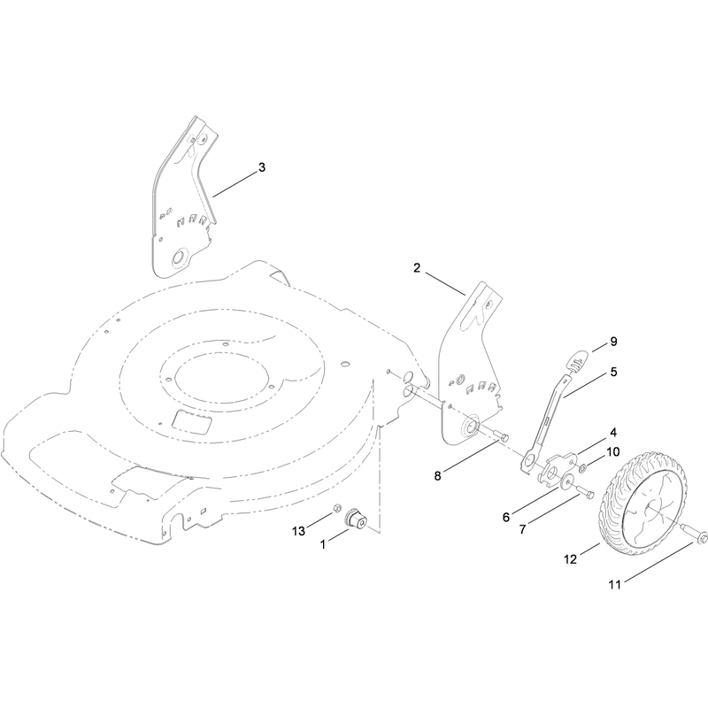 Rear Wheel and Height of Cut Assembly