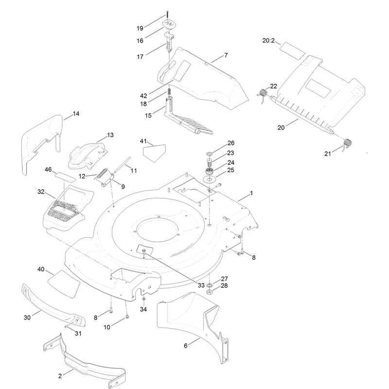Housing and Rear Deflector Assembly