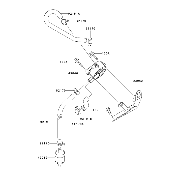 Fuel TankFuel Valve Assembly Kawasaki FH721D-AS05