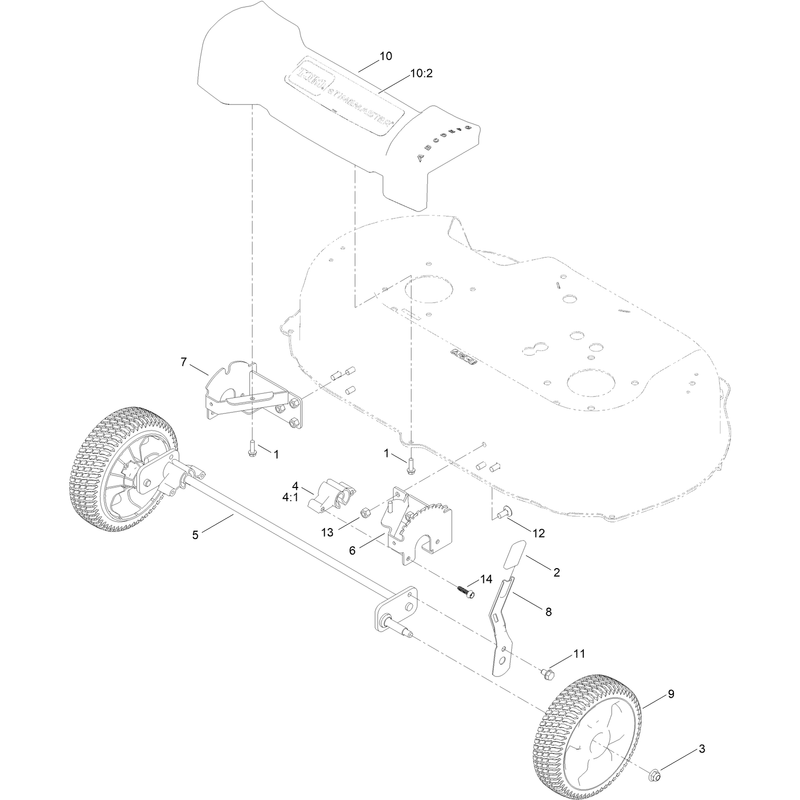 Front Wheel and Height of Cut Assembly