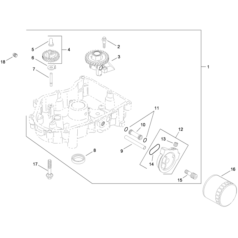 Oil Pan and Lubrication Assembly Kohler SV715-0016