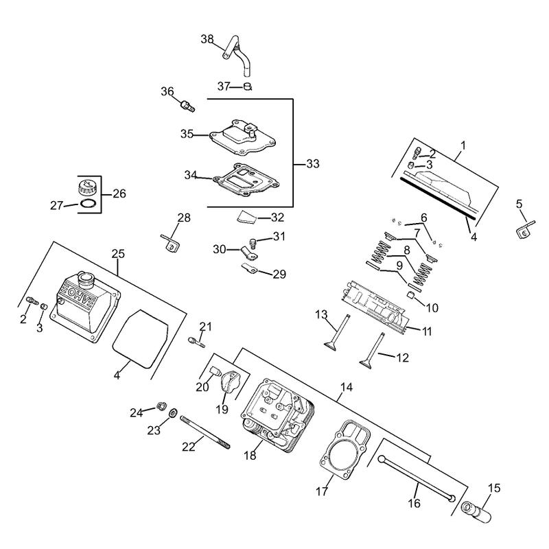 Group 4 HeadValveBreather Assembly Kohler CH20S-64684