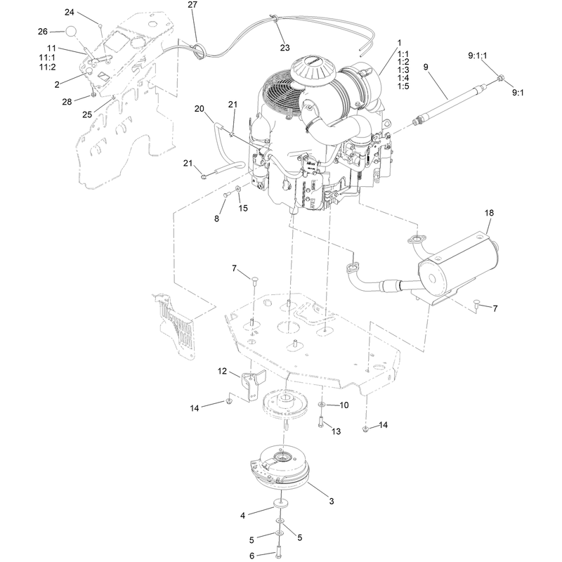 Engine Clutch and Muffler Assembly