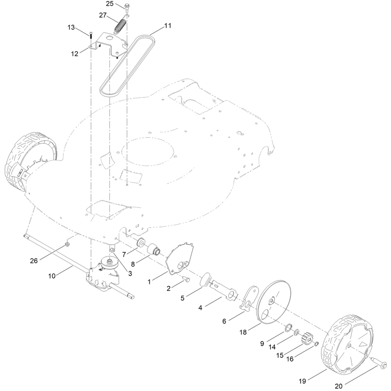Front Wheel and Height of Cut Assembly