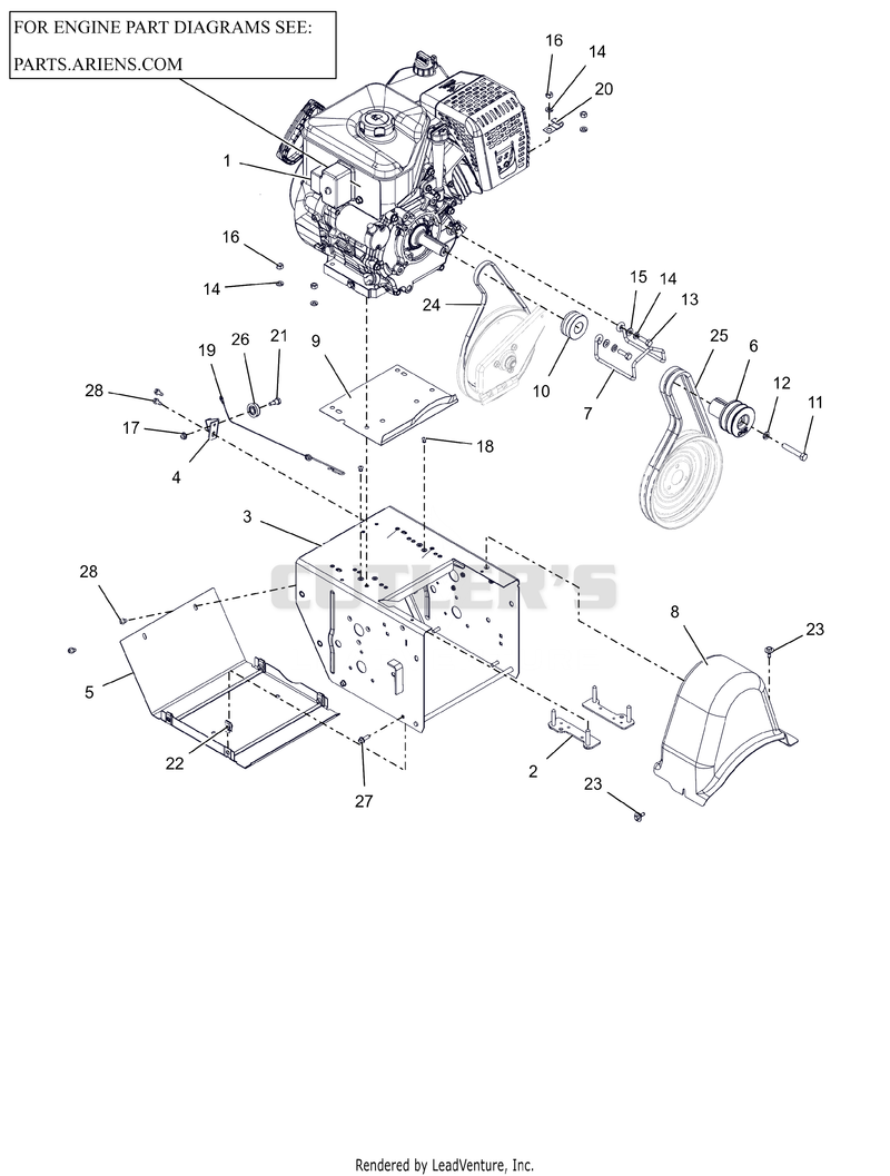 Engine, Frame and Belt Drive â 24"