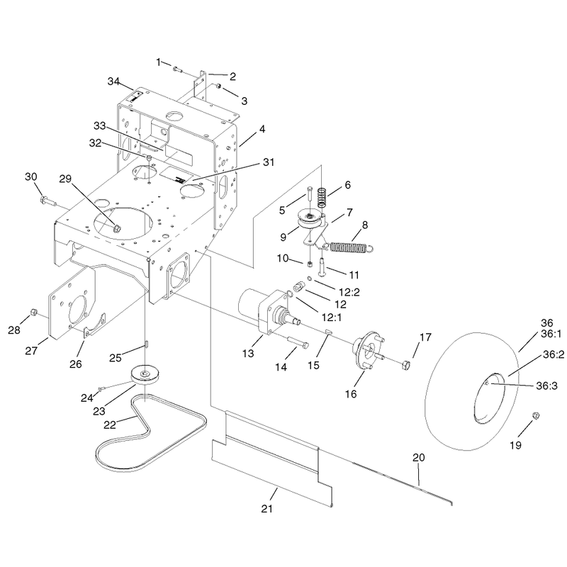 Wheel Motors Pump Belt and Pump Idler Assembly
