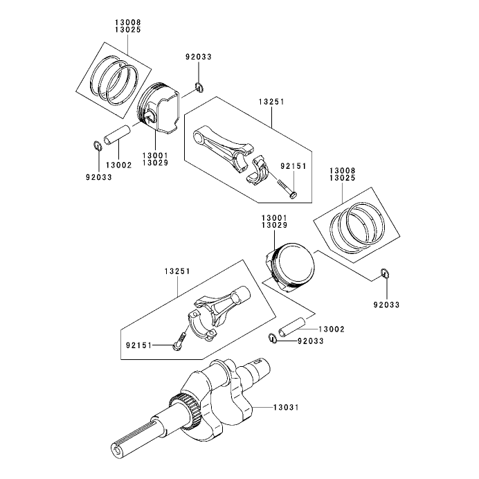 PistonCrankshaft Assembly Kawasaki FH721D-AS05