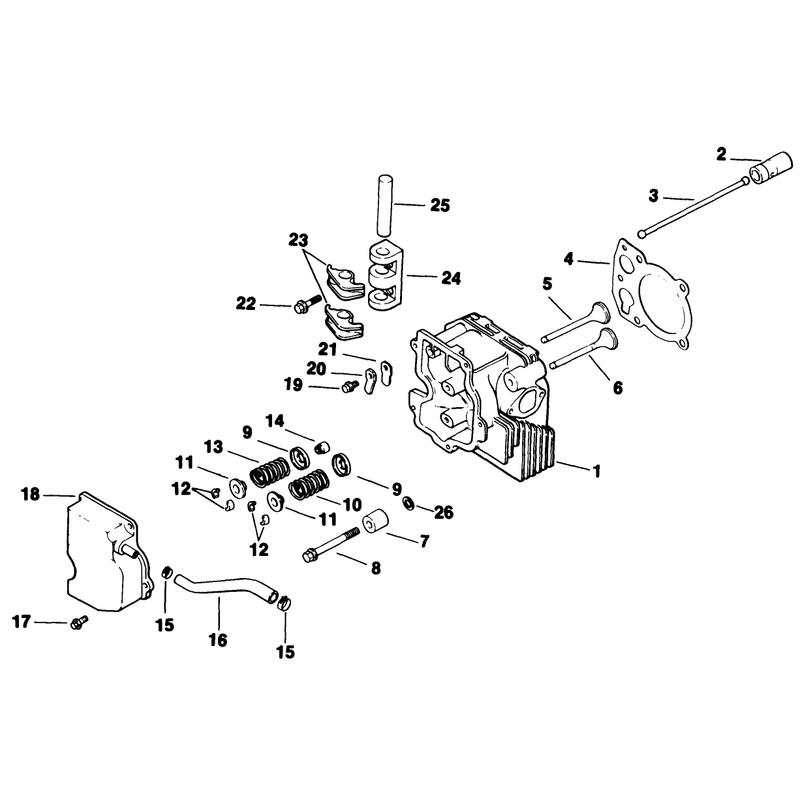 Cylinder Headvalvebreather Engine Kohler Model No Cv14t-1412