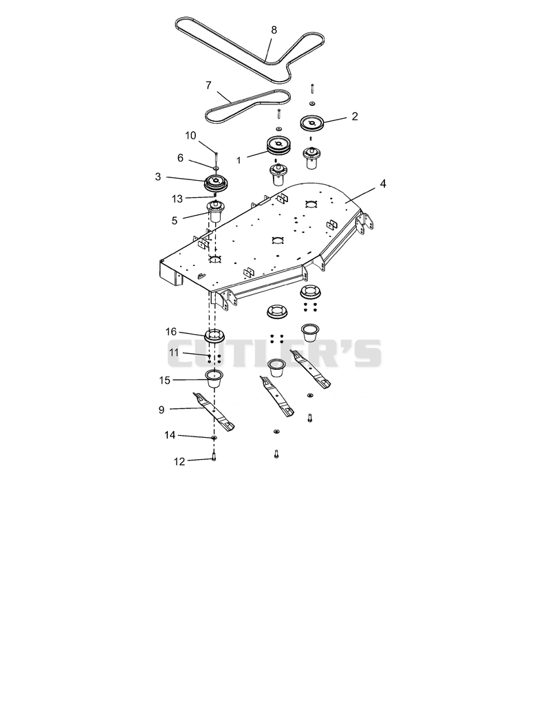Deck, Belts, Blades, and Spindles - 60"