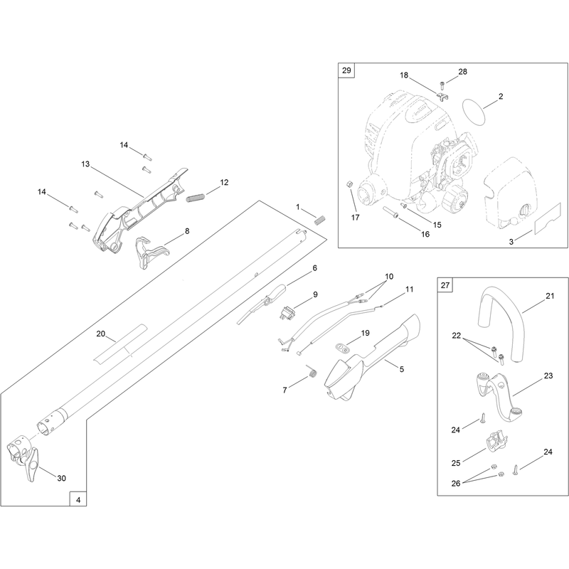 Upper Shaft, Handle and Powerhead Assembly