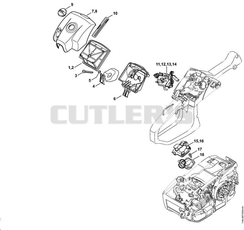 Air filter, Carburetor box cover M-Tronic
