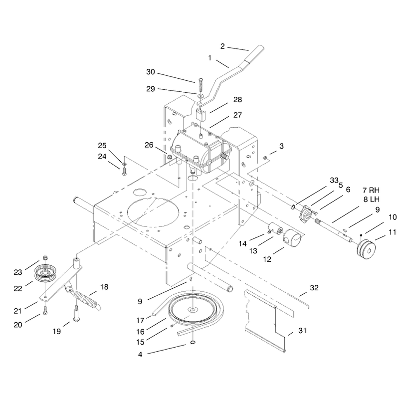 Transmission and Idler Pulley Assembly