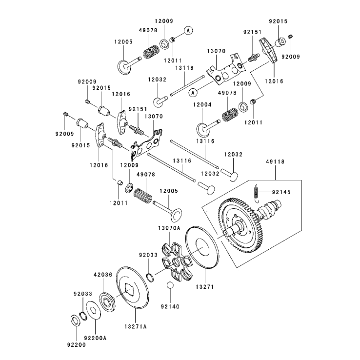 ValveCamshaft Assembly Kawasaki FH721D-AS05
