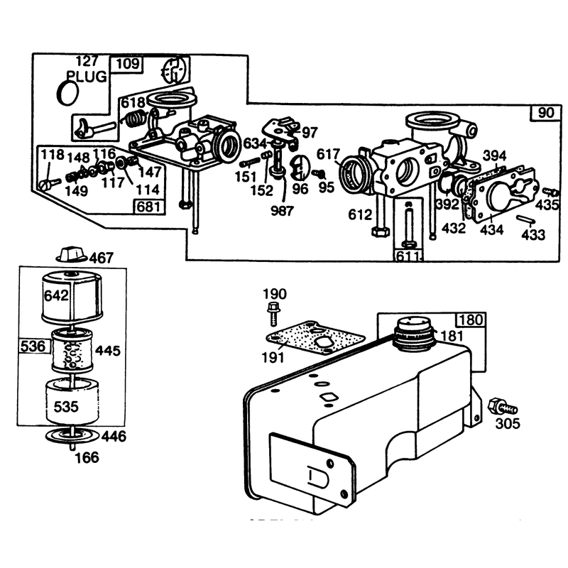 Engine Briggs and Stratton Model No 130902 Type 1200-01 Continued