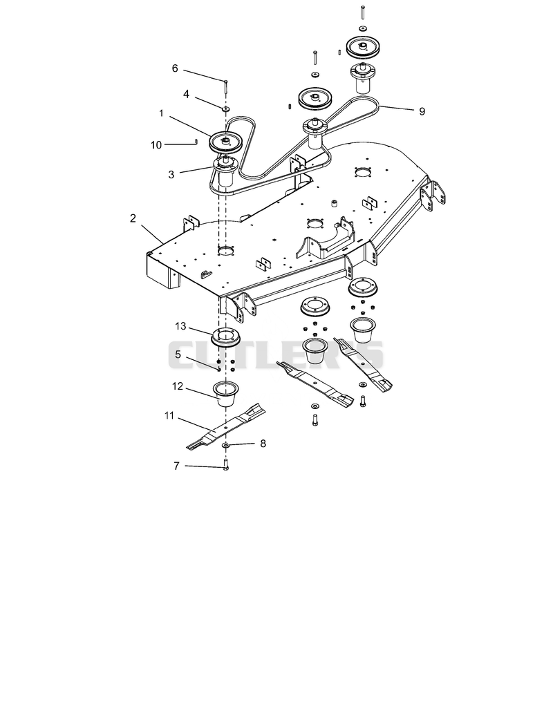 Deck, Belt, Blades and Spindles - 60"