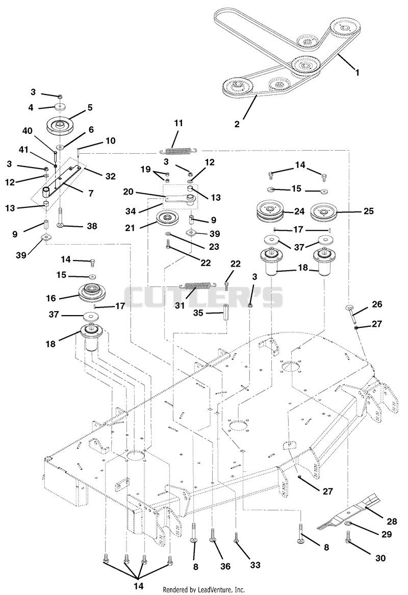 Belts, Spindles, Idlers And Mower Blades